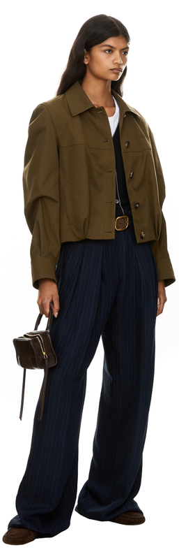 Jacke aus Baumwolle und Seide Khaki