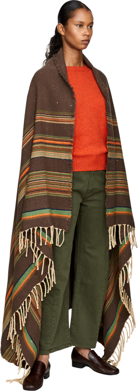 'Nazca' cashmere and silk plaid wrap – multi-coloured