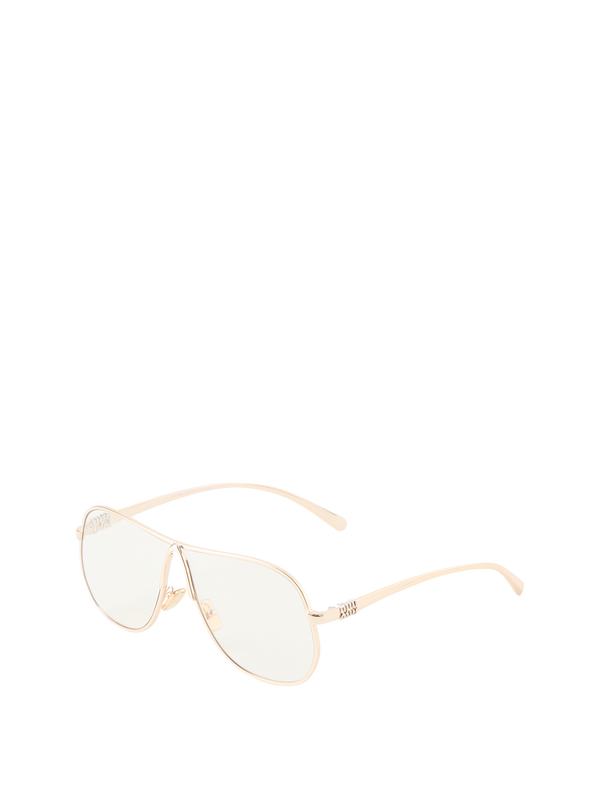 Pilotenbrille mit Logo Gold/Clear Light Blue