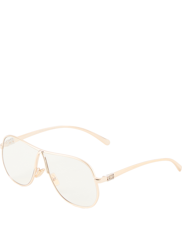 Aviator sunglasses with logo gold