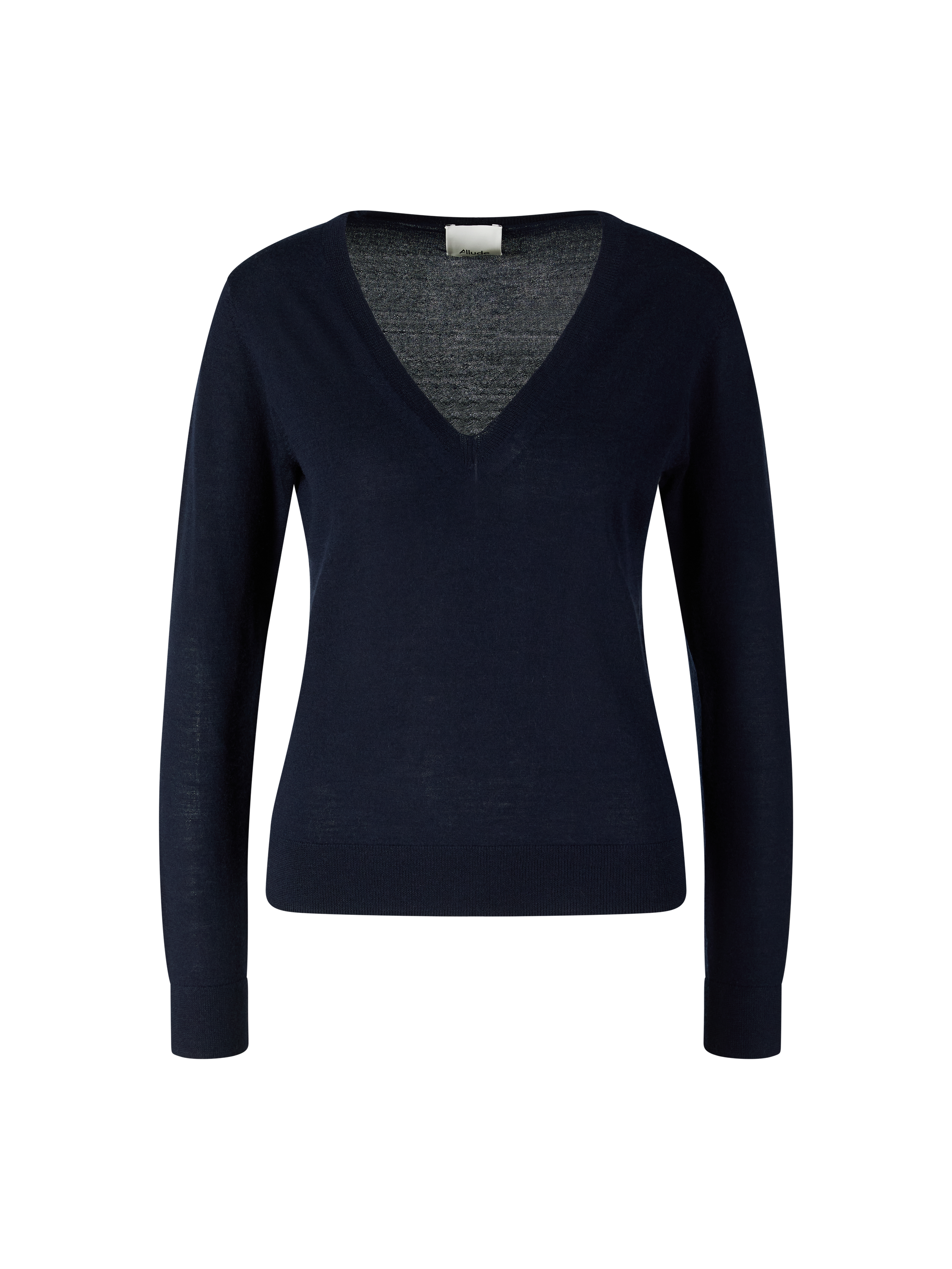 Cashmere-Pullover mit V-Ausschnitt Marineblau