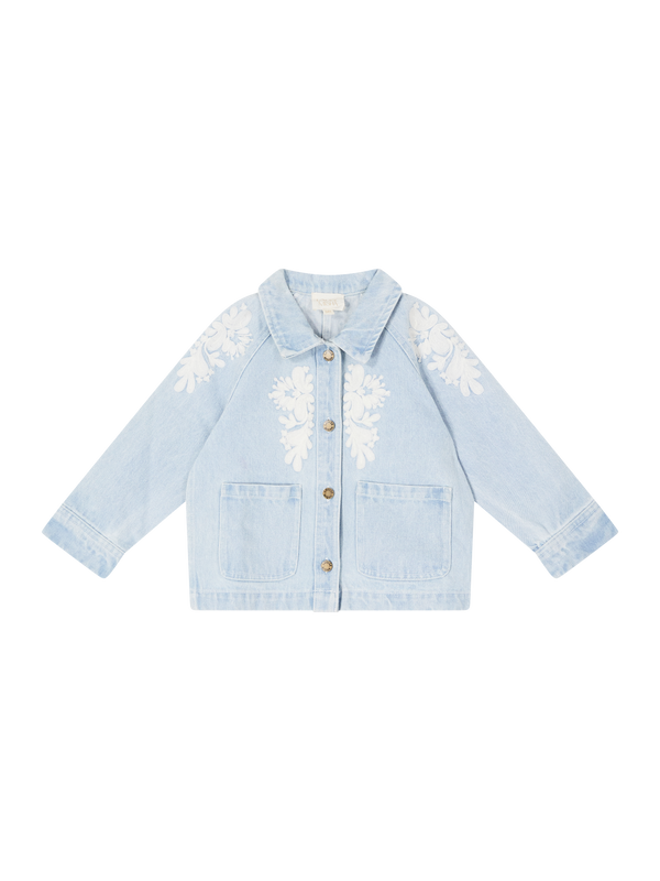Bestickte Denim-Jacke 'Rafaela' Hellblau