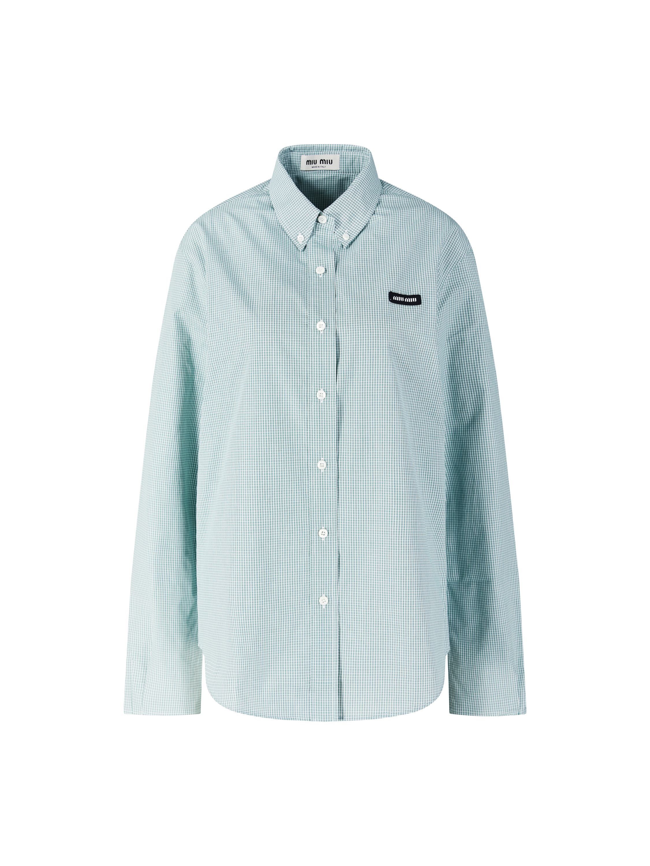 Kariertes Hemd aus Popeline Grün