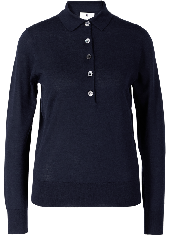 Woll-Cashmere-Pullover 'The Silk Polo' in Midnight