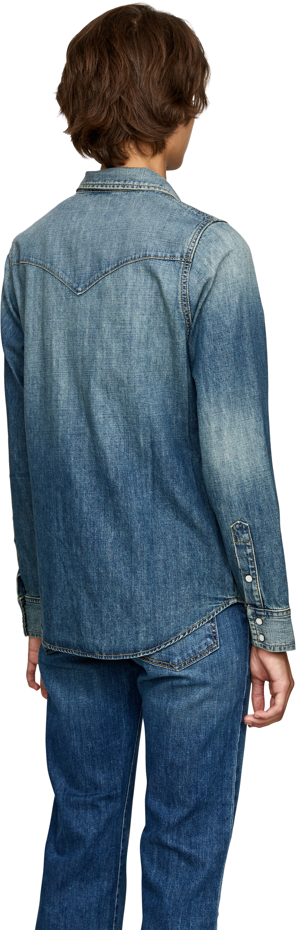 NILI LOTAN Denim shirt 'Travis' Blue, Back view – UNGER.DE