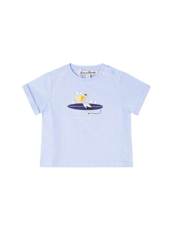 T-Shirt mit Print Blau