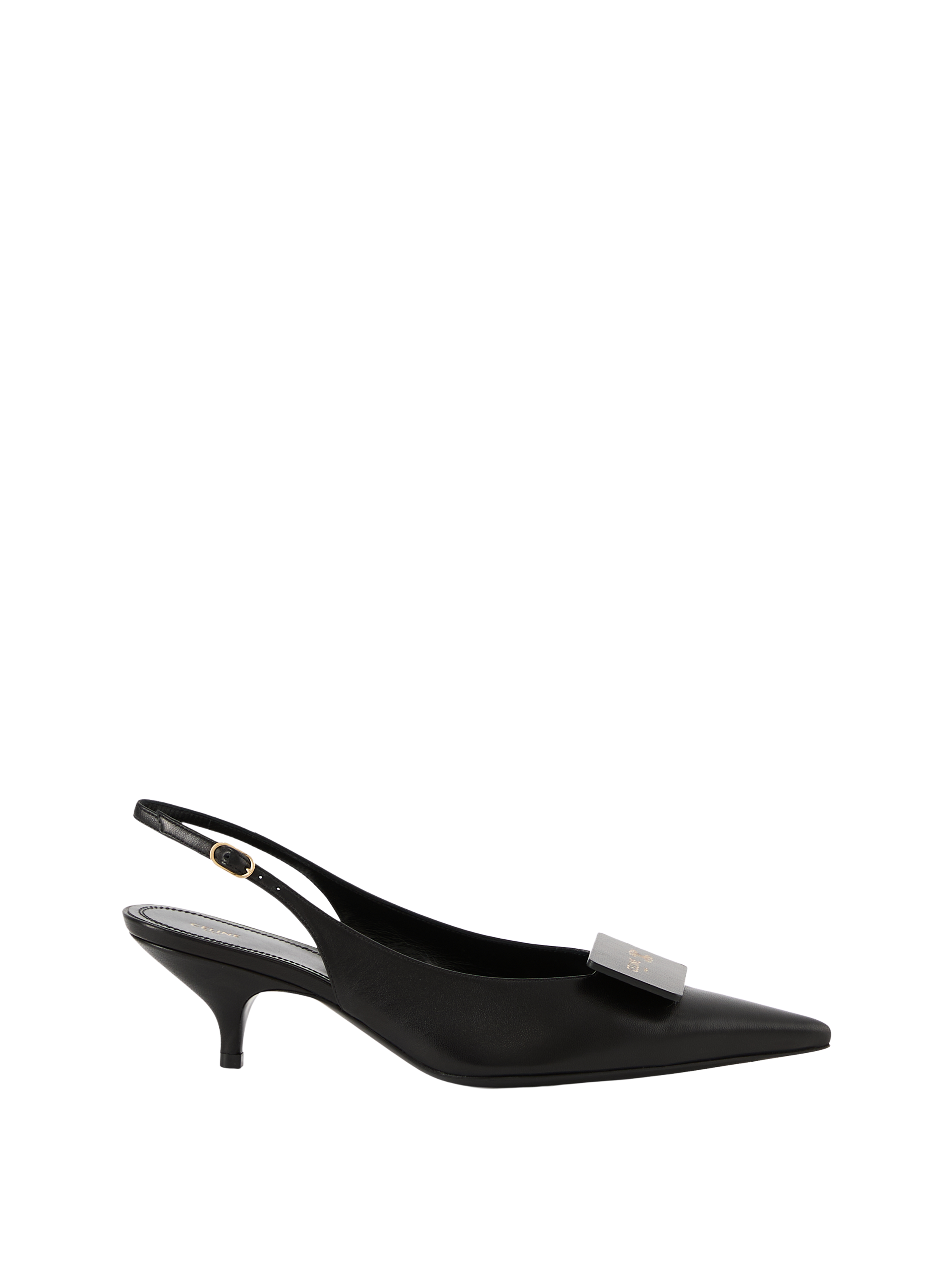 Slingback-Pumps aus Lammleder Schwarz