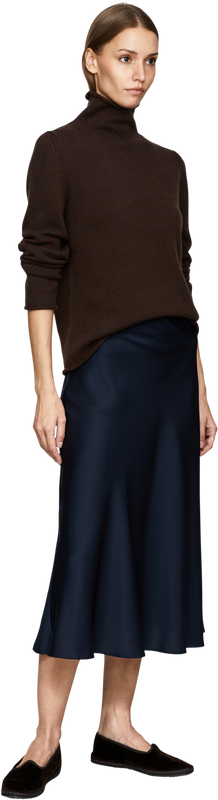 Cashmere-Pullover mit Stehkragen Braun