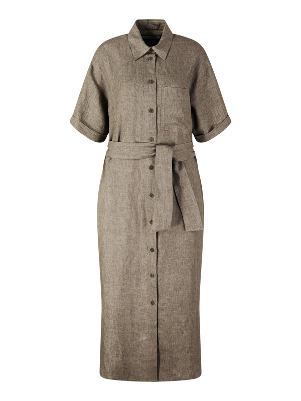 Blusenkleid 'Santaluz' aus Leinen Taupe