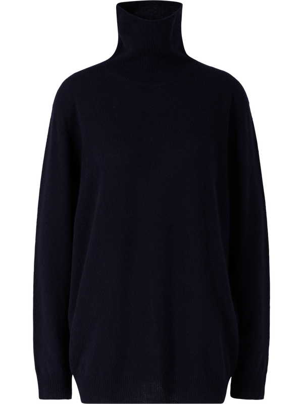 Cashmere-Pullover 'Priit' mit Rollkragen Dunkelblau