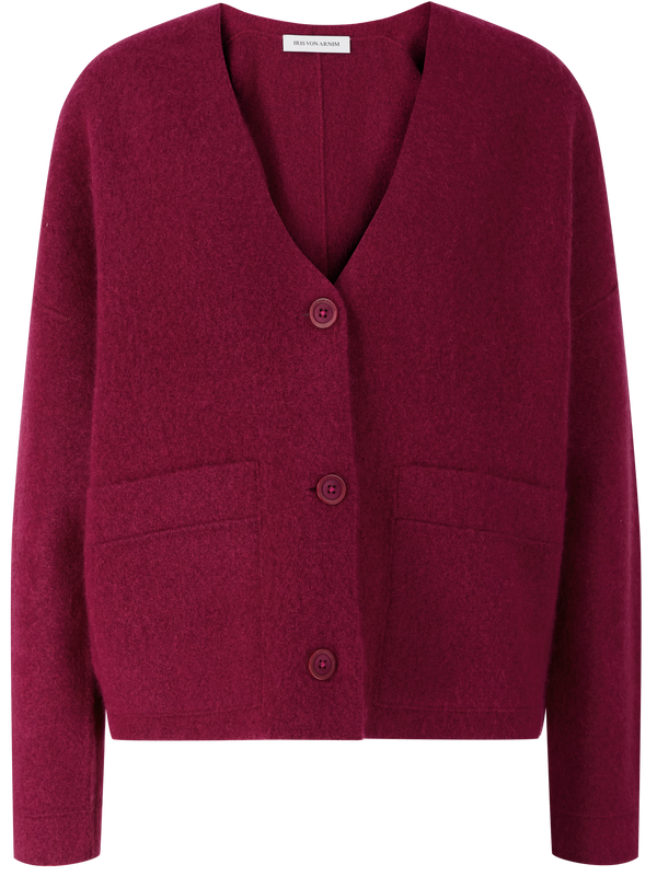 'Davella' Ruby Cashmere and Silk Cardigan