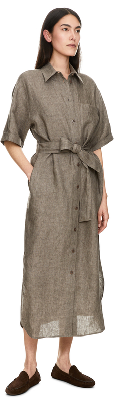 Blusenkleid 'Santaluz' aus Leinen Taupe