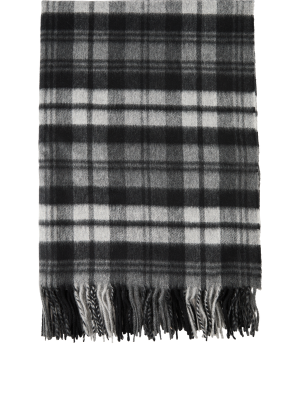 Cashmere-Schal mit Royal-Stewart-Tartan Grau