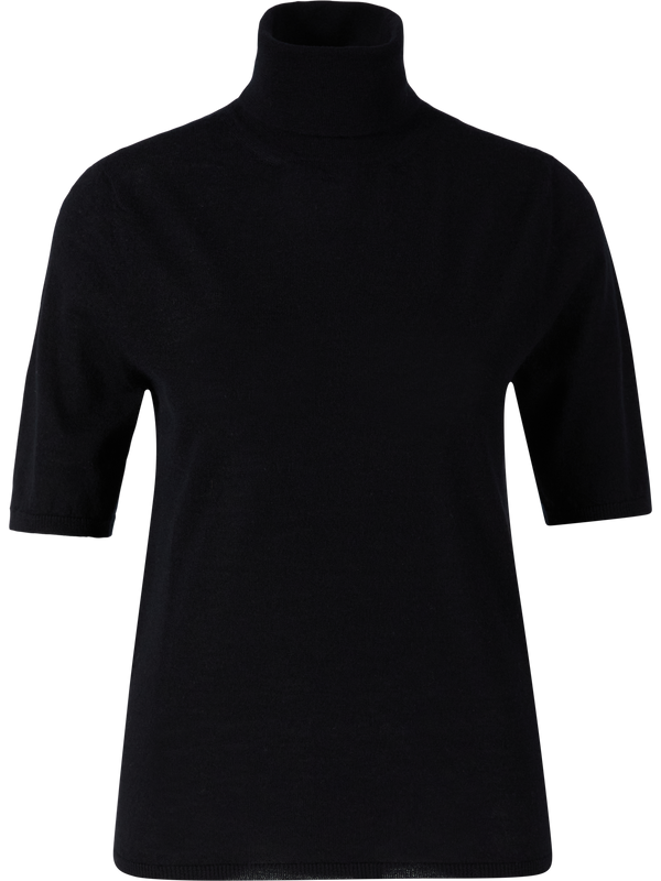 'Rockdale' short-sleeved cashmere jumper in Nero