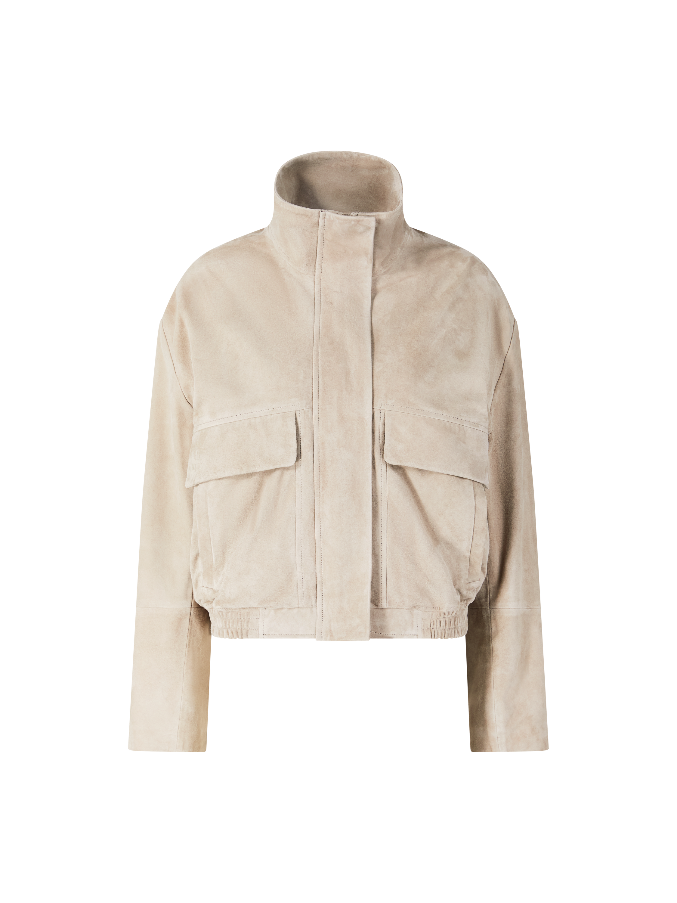 Velourslederjacke 'Jorna' Hellgrau