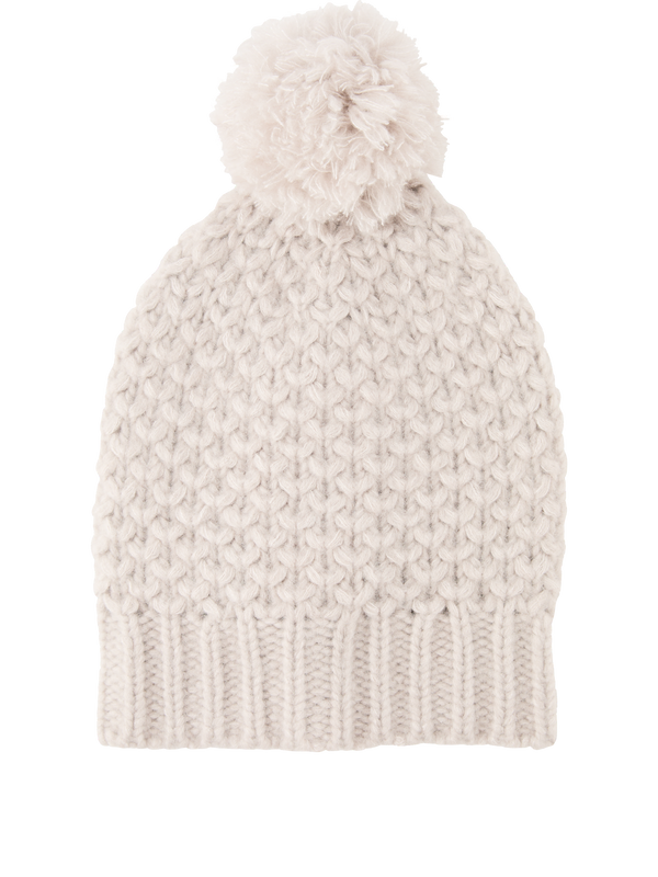 Cashmere-silk hat 'Allira' with bobble gravel