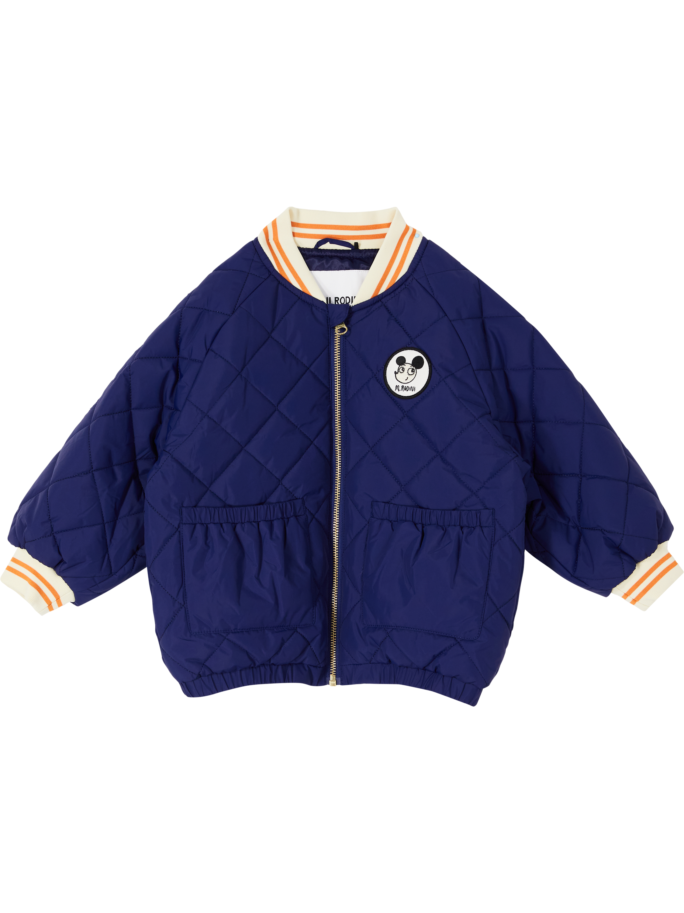 Mini Rodini Steppjacke 'Ritzratz Patch' Marineblau, Produktansicht – UNGER.DE