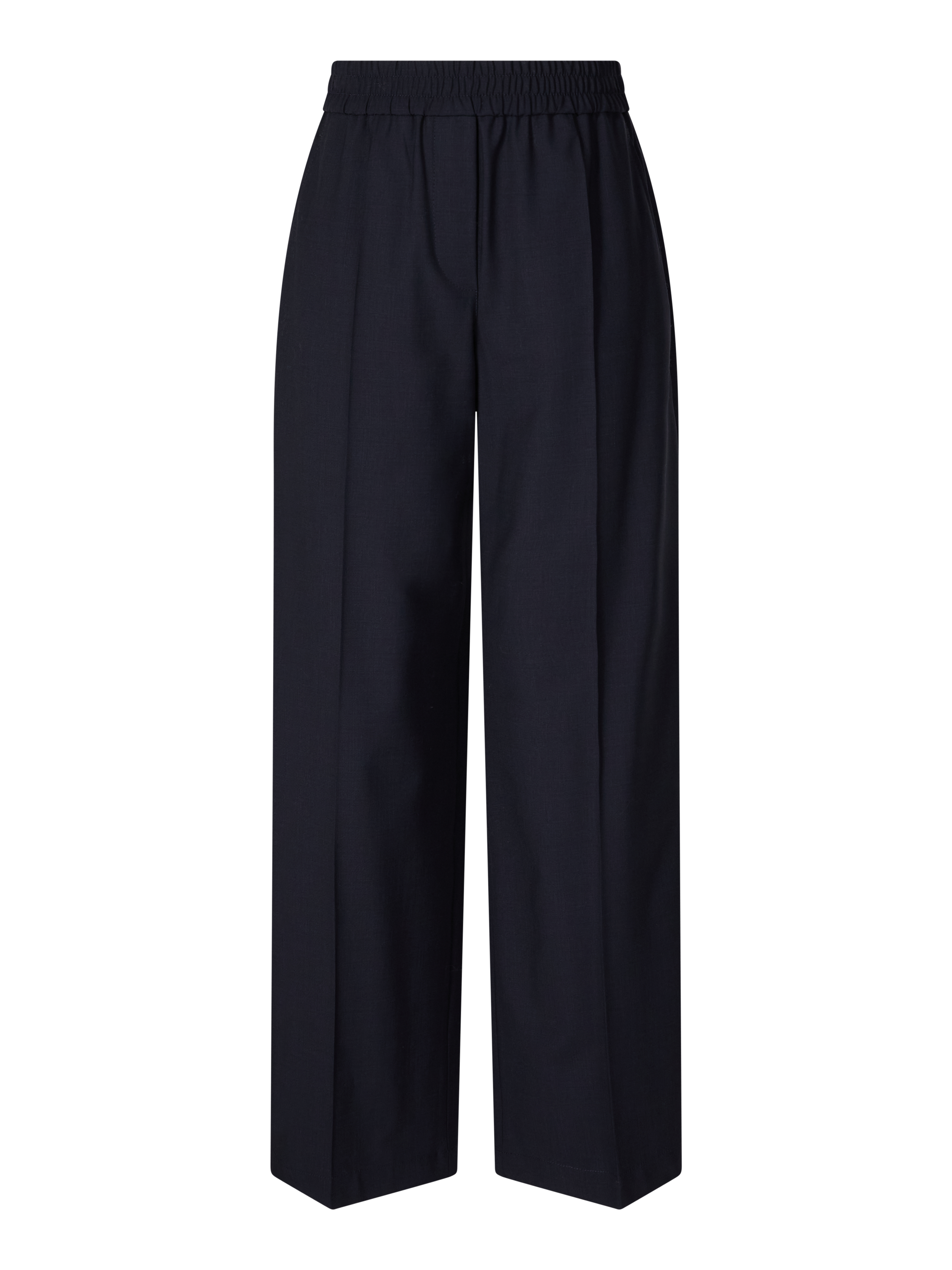 Wollhose mit Bundfalten Marineblau