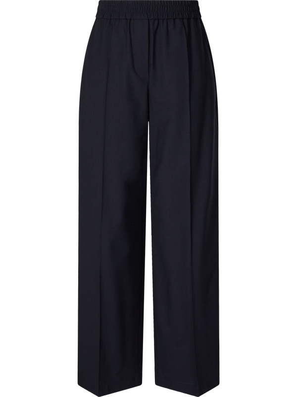 Wollhose mit Bundfalten Marineblau