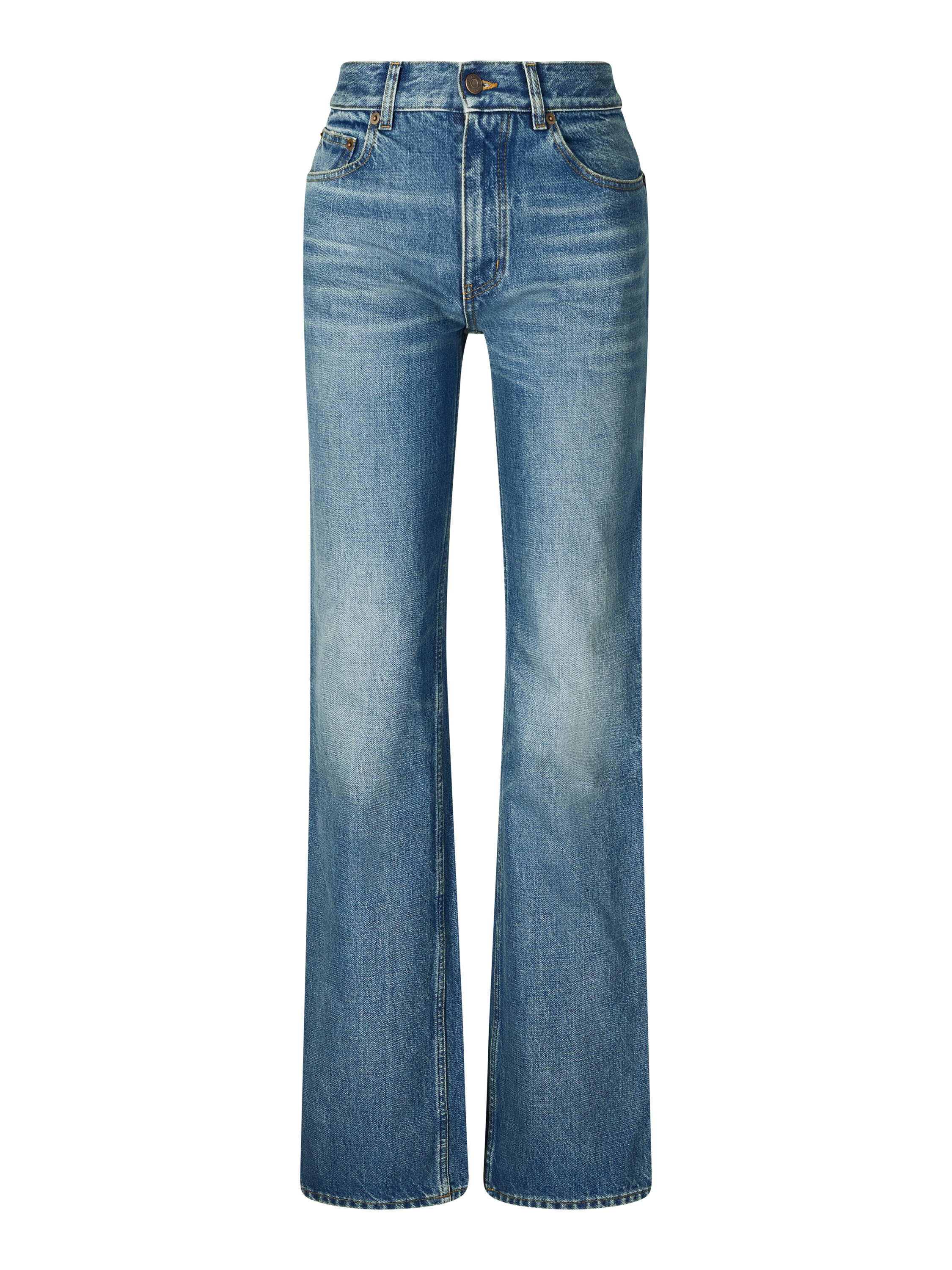 Straight-Leg Jeans Mittelblau