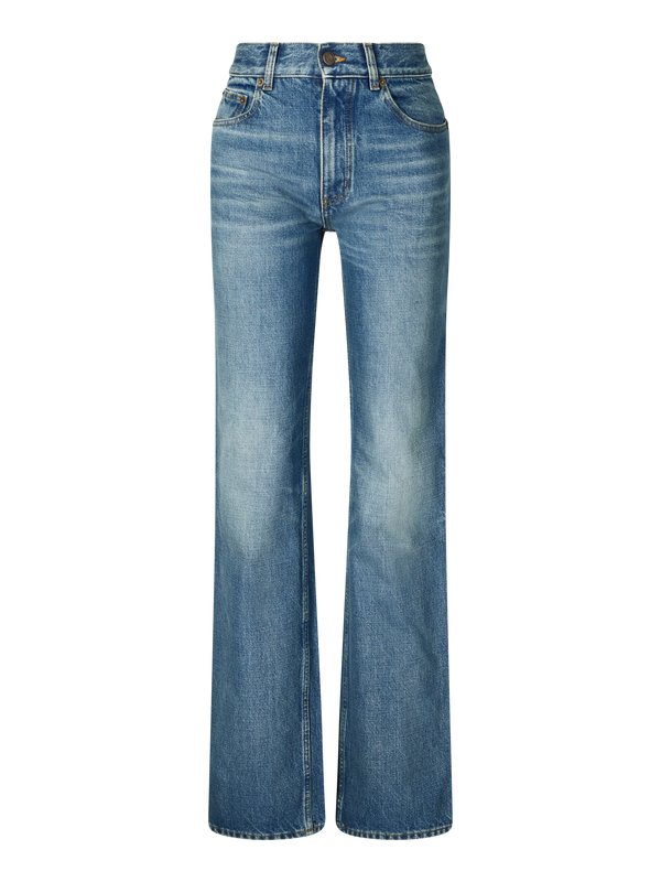 Straight-Leg Jeans Mittelblau