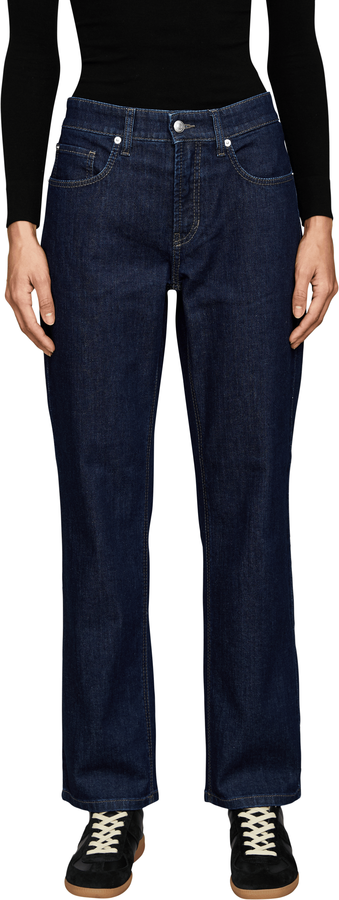 Cambio 'Gini' straight-leg jeans dark blue, Front view – UNGER.DE
