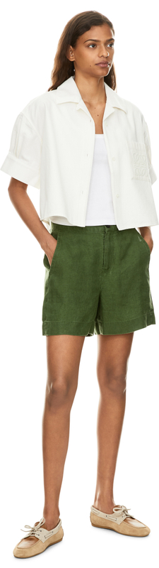 High-Waist Shorts Grün
