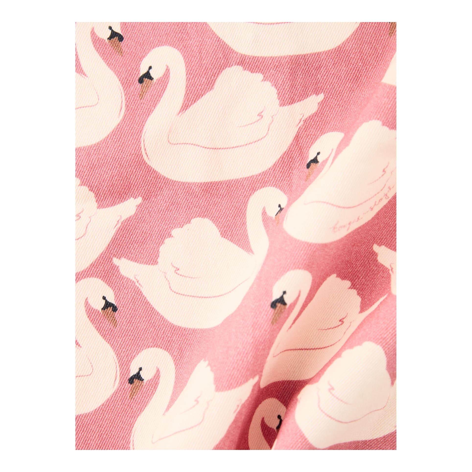 konges slojd Kleid 'Magot' mit Schwanen-Print Rosé, Frontansicht – UNGER.DE