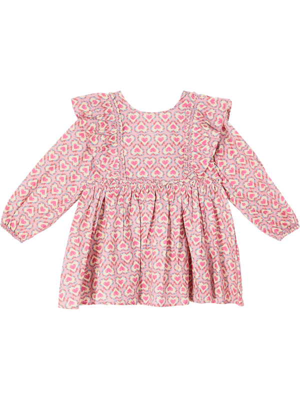 Schleifenkleid 'Evia' mit Herz-Blumen-Muster Multi