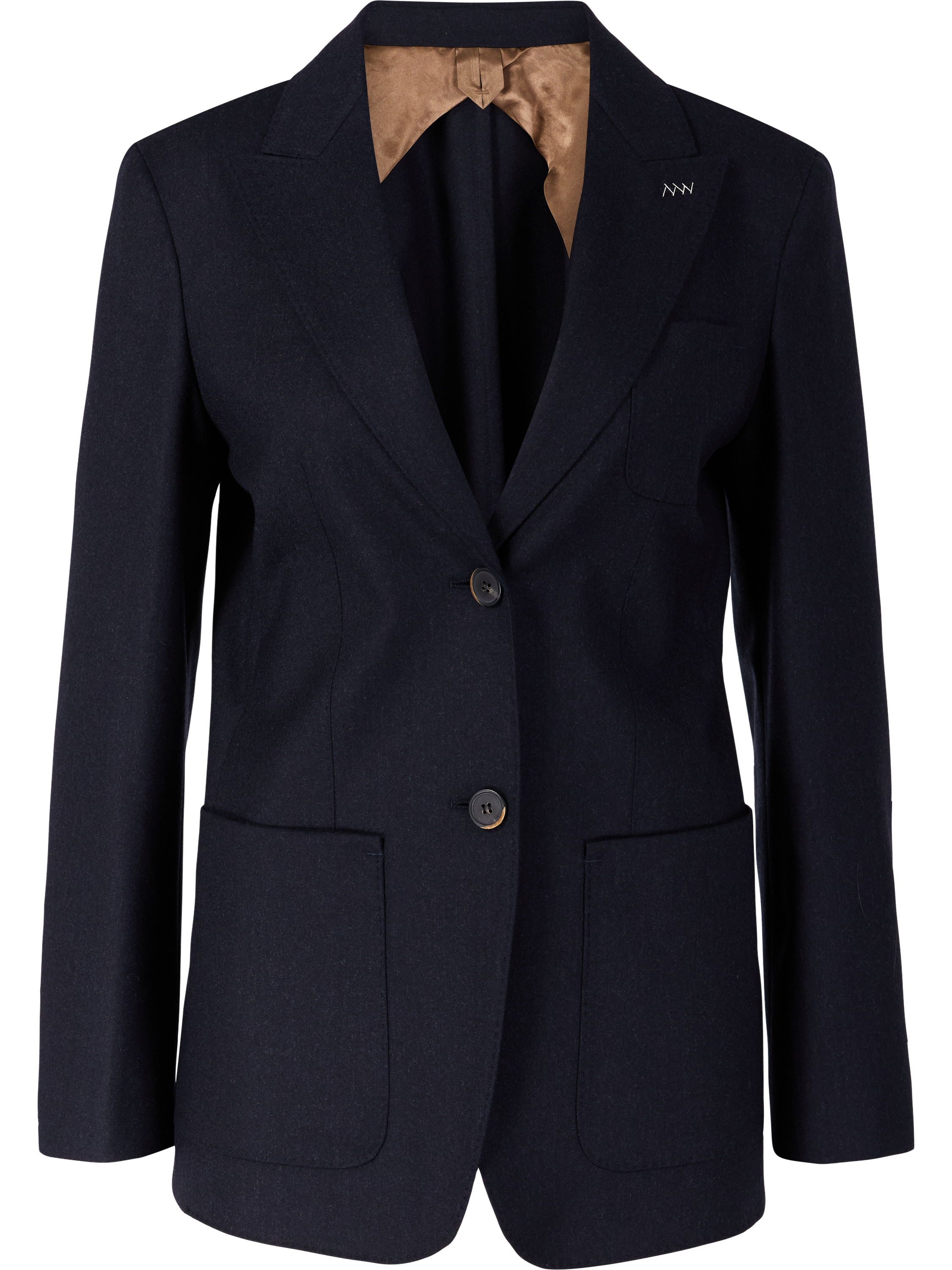 Max Mara Einreihiger Cashmere-Blazer 'Bronte' Marineblau, Produktansicht – UNGER.DE