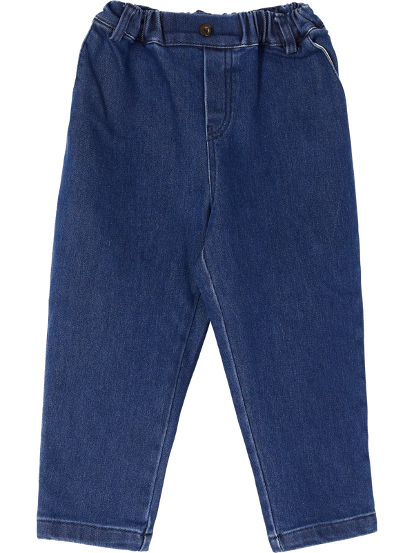 'Akin' denim-look trousers blue