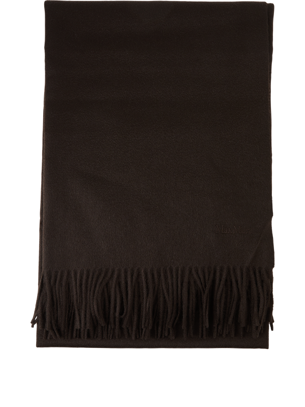 Cashmere-Schal 'Baci' mit Fransen Dunkelbraun 