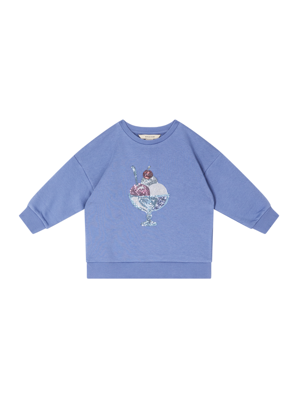 Sweatshirt 'Loumilla' mit Pailletten Blau