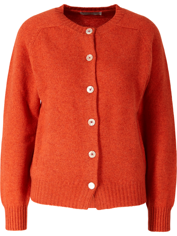 'Blyth' wool cardigan with dropped shoulders – Orange