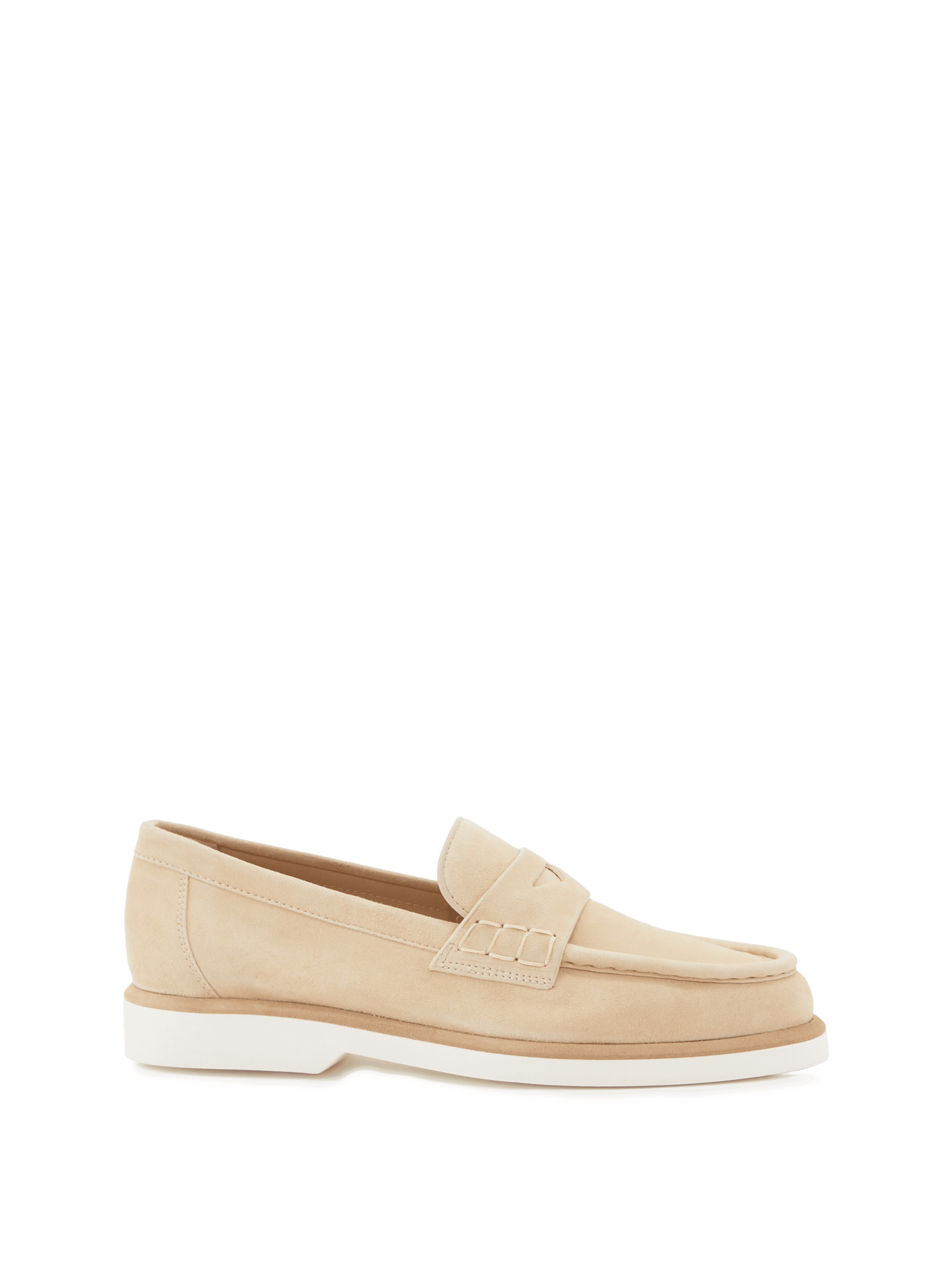 Pennyloafer als Veloursleder Beige