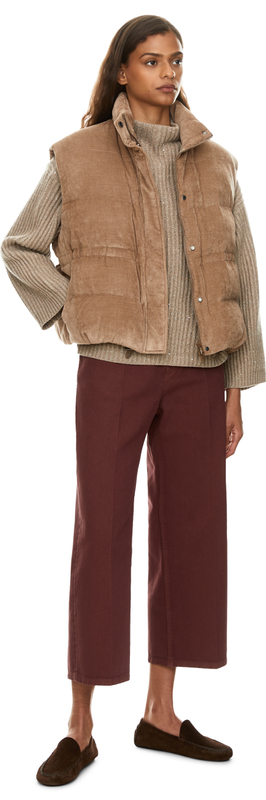 Cropped straight-fit jeans burgundy