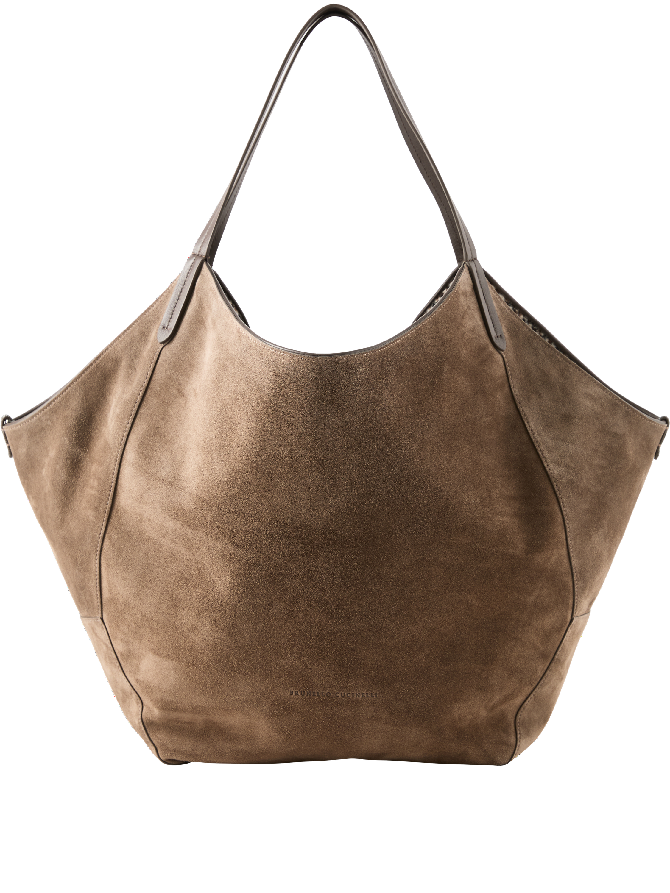 Wendbarer Shopper aus Veloursleder Dunkelbraun