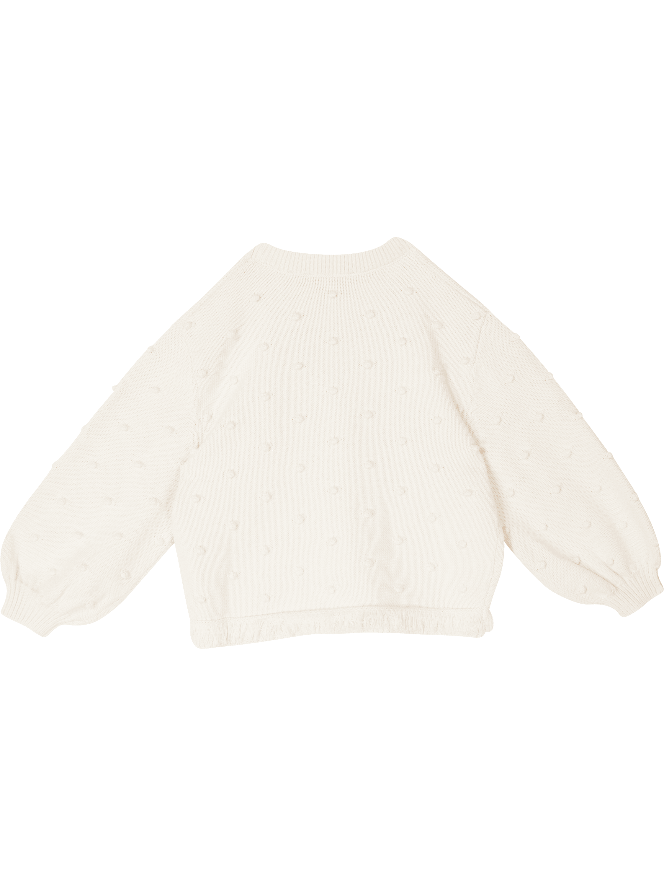 Stella McCartney Kids Gefranste Strickjacke in Bommelstrick Crème – UNGER.DE
