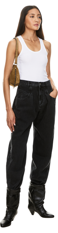 Barrel-fit jeans 'Lisha' black 