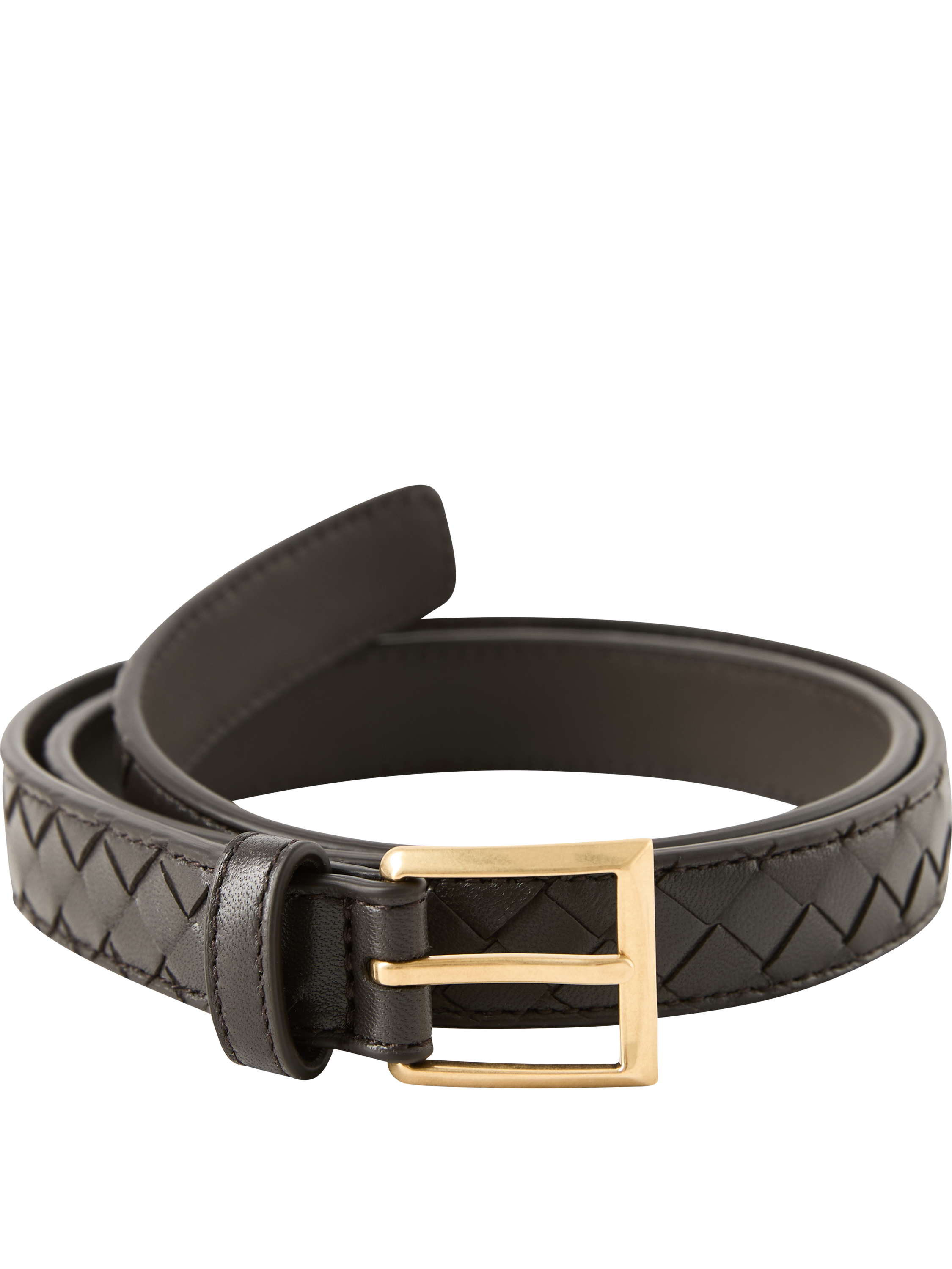 Bottega Veneta Ledergürtel 'Solo' Espresso, Frontansicht – UNGER.DE