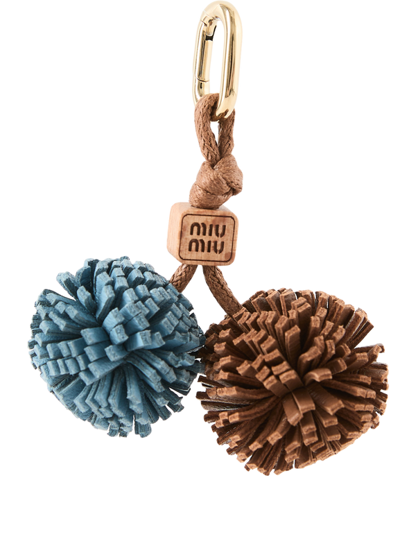 Leather and wood pendant, brown