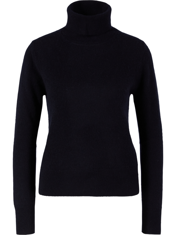 'Neris' cashmere and silk jumper with a roll neck – navy