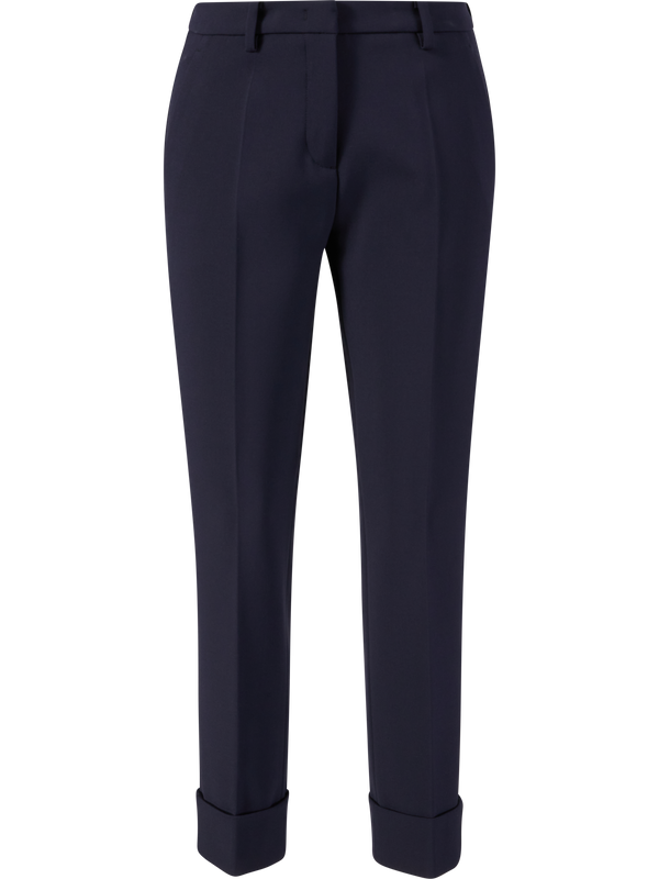 Verkürzte Stoffhose 'Krystal' Marineblau