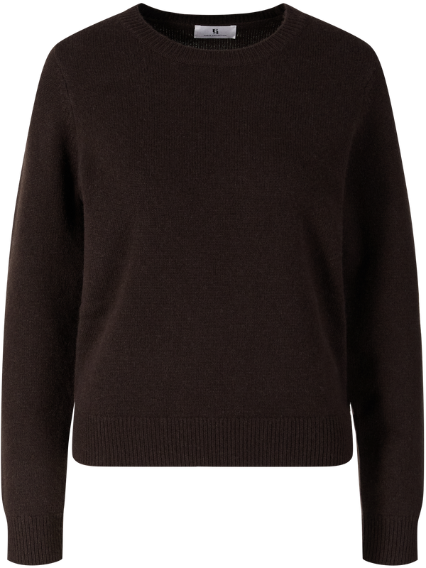 Cashmere-Pullover mit Rundhalsausschnitt Espresso