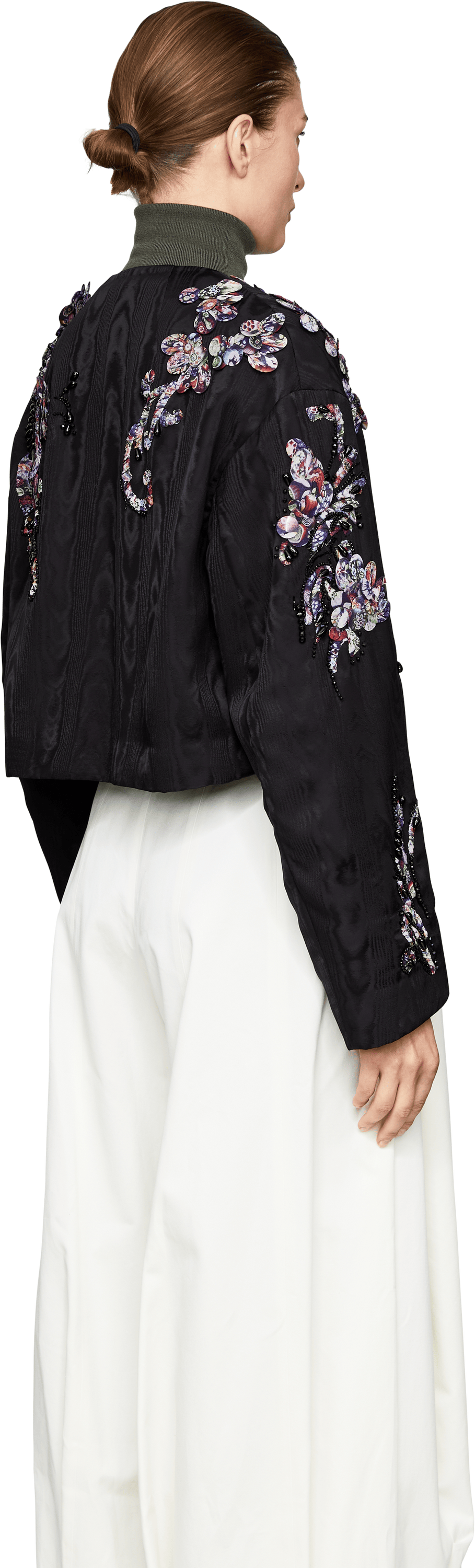 Dries van Noten Cropped-Jacke 'Vonda' Schwarz, Back view – UNGER.DE