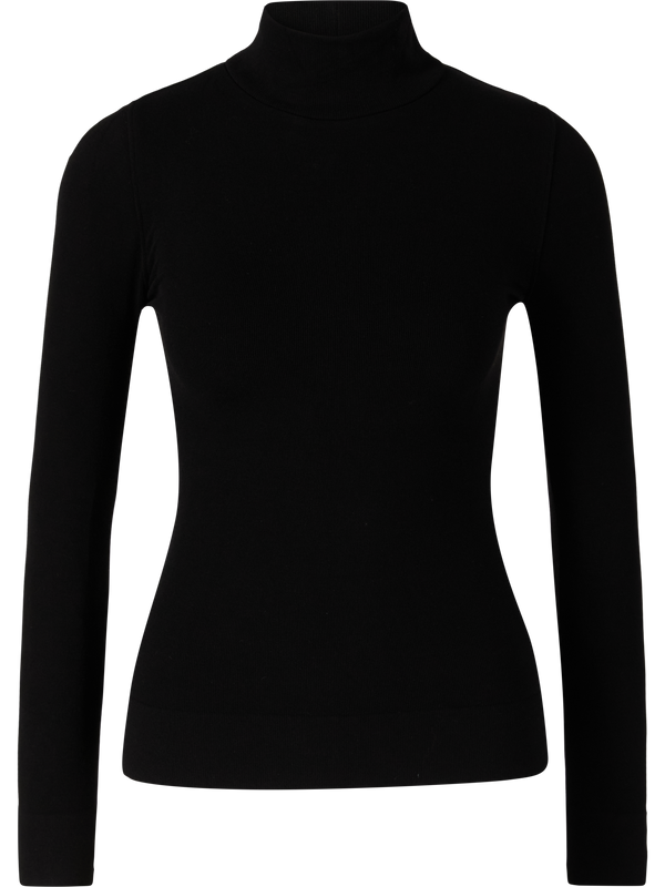 Jersey-Rollkragenpullover 'Compact' Schwarz