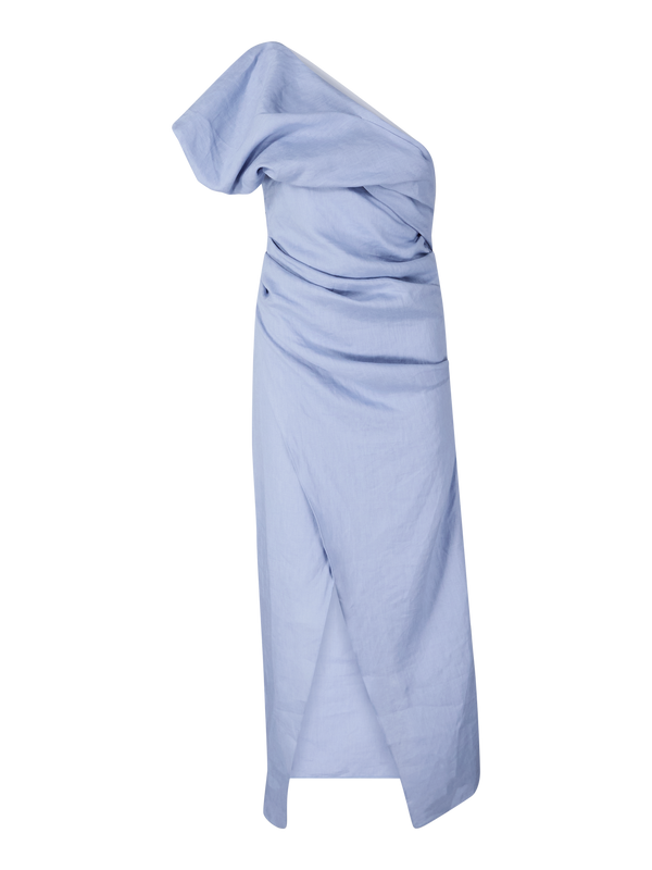 One-Shoulder-Kleid 'Ellin' aus Leinen Indigo