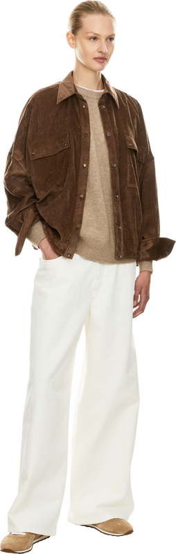 Cashmere-Pullover mit Monili Perlen Beige