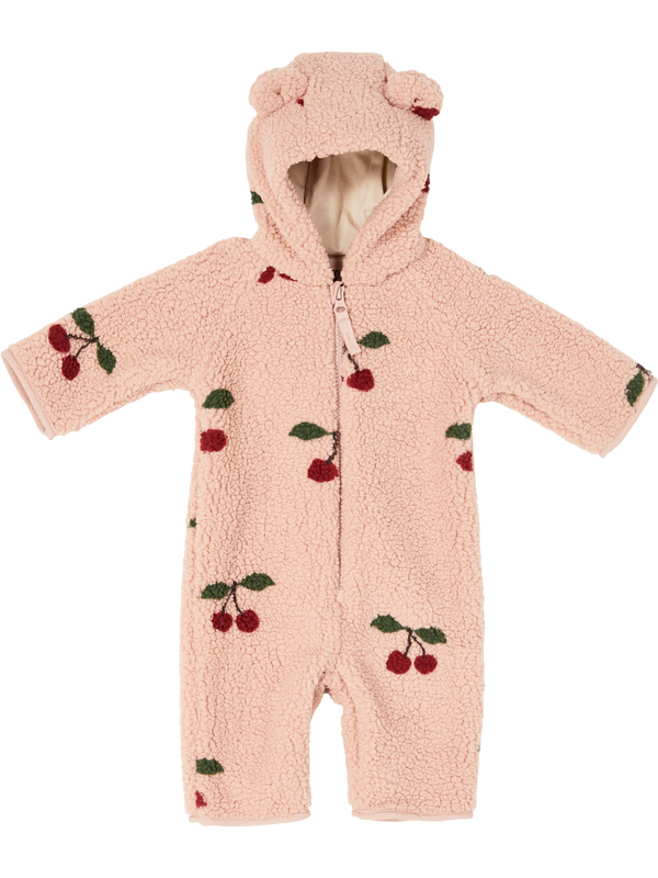 'Jody Teddy' romper with cherry pattern rosé