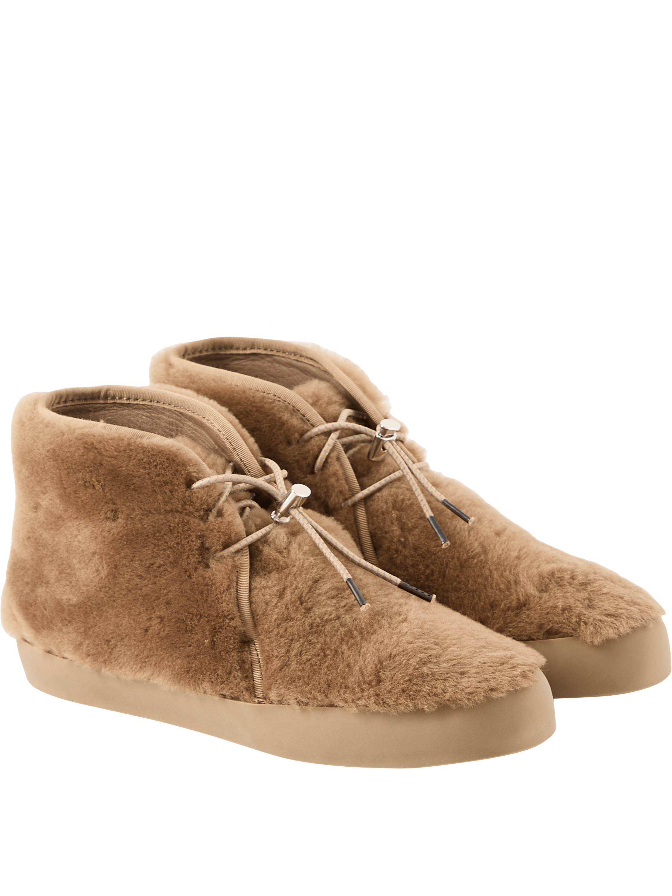 Le Monde Béryl Stiefeletten 'Desert' aus Shearling Beige, Rückansicht – UNGER.DE